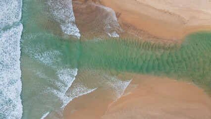 Aerial view of Lake Cathie, New South Wales.