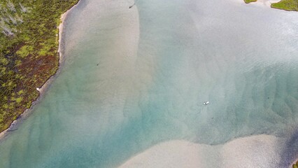 Aerial view of Lake Cathie, New South Wales.