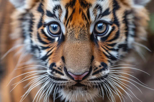 The delicate beauty of the whiskers and the endearing nature of the tiger cub