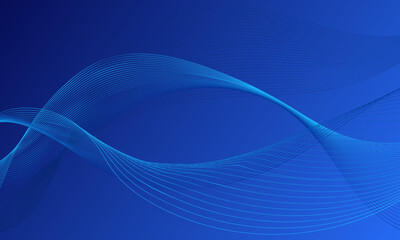 blue business lines wave curves on soft gradient abstract background