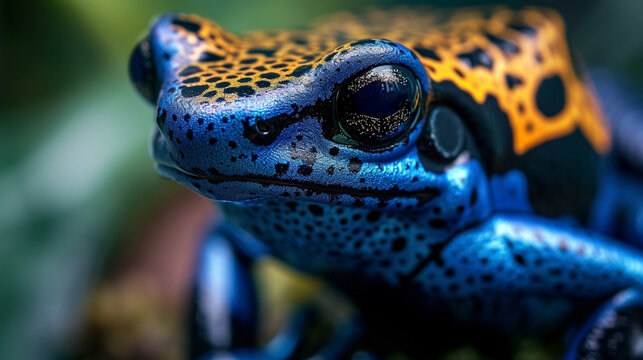 Close up of a dart frog (Dendrobates tinctorius azureus)