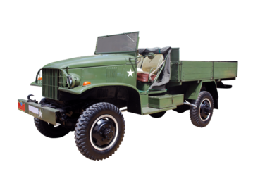 american old military truck transparent