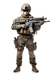 Armed Soldier Ready for Action, AI Generated