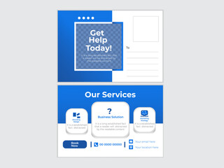 Fototapeta premium Creative corporate business modern postcard design template. Elegant postcard design, marketing postcard design, business postcard design. Postcard design template Corporate business or marketing .