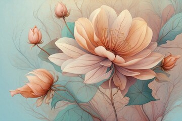 Abstract floral background in pastel colors.
