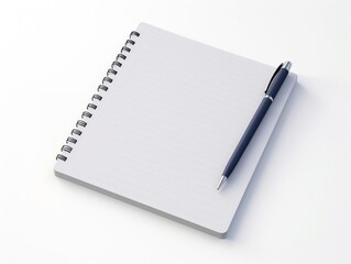 Notebook and pen isolated on white background