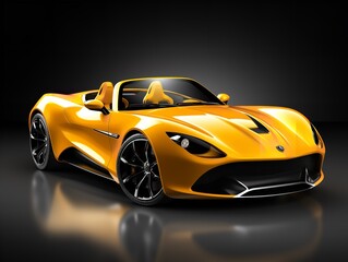 Sleek Roadster Car Cruising Coastal Roadway - AI Generated