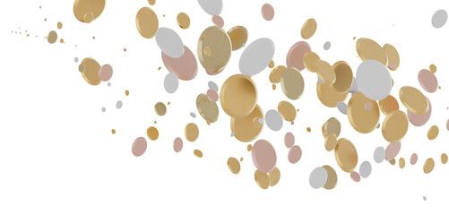 gold  Bliss: Exquisite 3D Illustration of Blissful gold Confetti