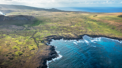 Easter Island, Rapa Nui from the air, Chile, Polynesia