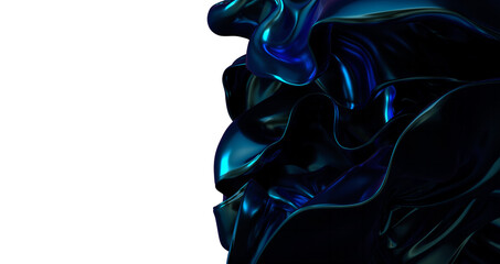 Soothing Curves: Abstract 3D Blue Wave Illustration for Relaxing Visual Experiences