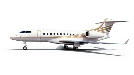 Executive Private Jet Soaring High in the Blue Sky - AI Generated
