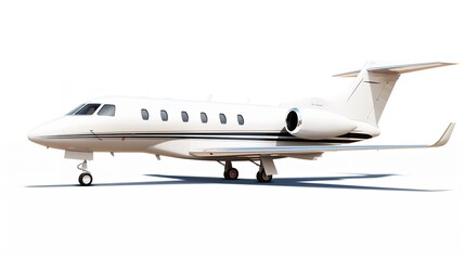 Obraz premium Executive Private Jet Soaring High in the Blue Sky - AI Generated
