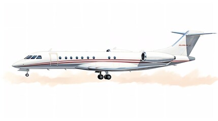 Fototapeta premium Executive Private Jet Soaring High in the Blue Sky - AI Generated