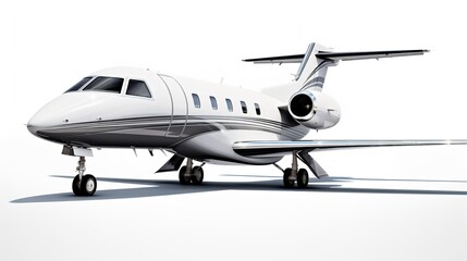 Executive Private Jet Soaring High in the Blue Sky - AI Generated