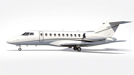 Fototapeta premium Executive Private Jet Soaring High in the Blue Sky - AI Generated