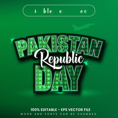 Pakistan republic day text effect 