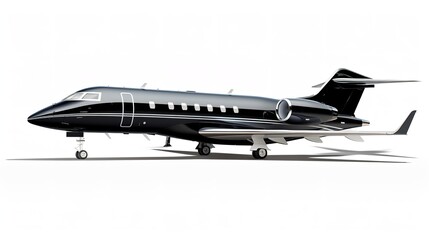 Elegant Private Jet Parked on Tarmac Ready for Takeoff - AI Generated