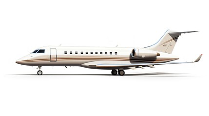 Elegant Private Jet Parked on Tarmac Ready for Takeoff - AI Generated