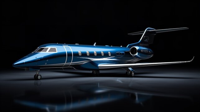 Elegant Private Jet Parked on Tarmac Ready for Takeoff - AI Generated
