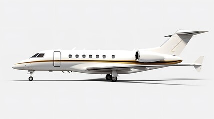 Elegant Private Jet Parked on Tarmac Ready for Takeoff - AI Generated