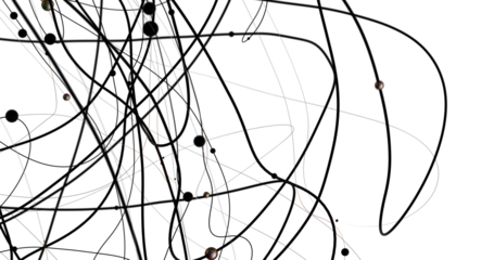 Futuristic geometric double data flow background with connecting dots and lines. Abstract digital