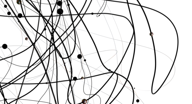 Futuristic geometric double data flow background with connecting dots and lines. Abstract digital