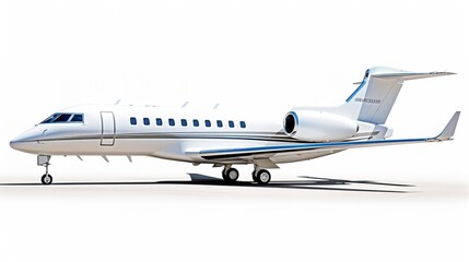 Fototapeta premium Elegant Private Jet Parked on Tarmac Ready for Takeoff - AI Generated