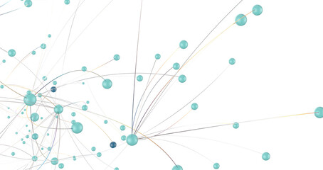 Abstract technology futuristic network - fantasy plexus background. 3D rendering