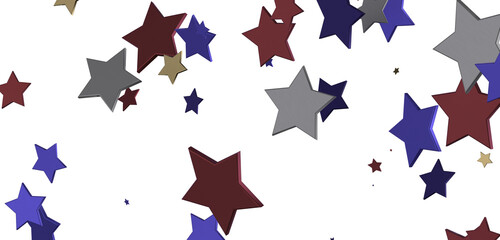 Obraz premium Stars - Holiday golden decoration, glitter frame isolated -
