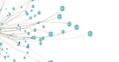 Futuristic geometric double data flow background with connecting dots and lines. Abstract digital