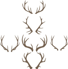 A set of silhouettes of deer or elk.