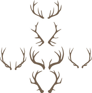 A set of silhouettes of deer or elk.