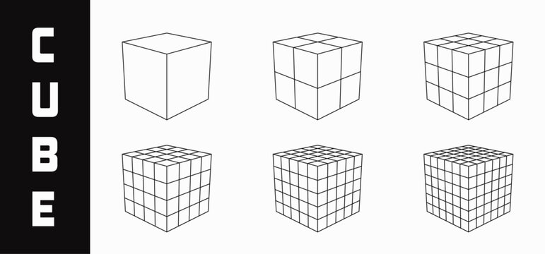 Set of cubes. Collection of design elements. Vector illustration, isolated background