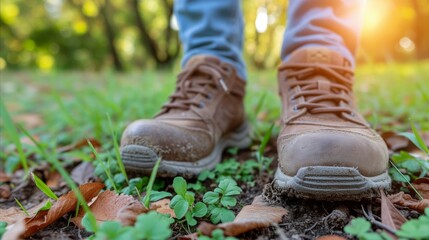 Person Standing in Green Grass With Shoes On