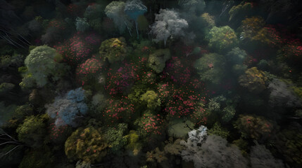 Tropical Canopy Richness: Aerial View of a Lush Rainforest AI-Generative