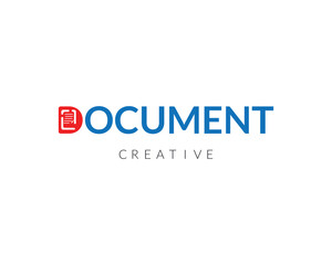 Paper document logo flat vector design
