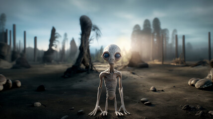 Fototapeta na wymiar alien creature from another planet or galaxy wallpaper