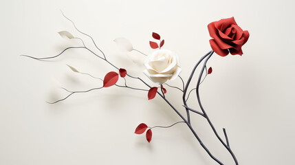 Minimalist Love Flower Floral Elegance Background Ai Generative