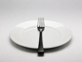 fork keep on white plate