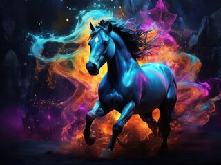 colorfull painting of a horse