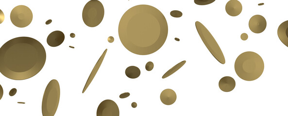 Enchanting Delight: Spectacular 3D Illustration Showcasing Enchanting Gold Confetti