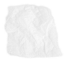 Torn crumpled white paper. Scrap of paper on empty background