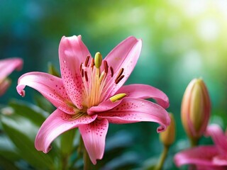 pink lily closeup picture concept