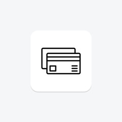 Fototapeta premium Credit Card icon, payment, finance, credit, money line icon, editable vector icon, pixel perfect, illustrator ai file