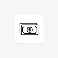 Big Money icon, wealth, finance, money bag, financial success line icon, editable vector icon, pixel perfect, illustrator ai file