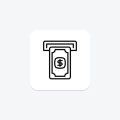 Withdraw Fund icon, cash, withdrawal, finance, money line icon, editable vector icon, pixel perfect, illustrator ai file