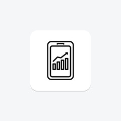 Mobile Finance icon, financial, app, smartphone, finance line icon, editable vector icon, pixel perfect, illustrator ai file