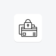 Secure Payment icon, transaction, finance, shield, payment security line icon, editable vector icon, pixel perfect, illustrator ai file