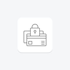 Secure Payment icon, transaction, finance, shield, payment security thinline icon, editable vector icon, pixel perfect, illustrator ai file