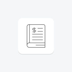 Financial Statement icon, finance, document, report, financial report thinline icon, editable vector icon, pixel perfect, illustrator ai file